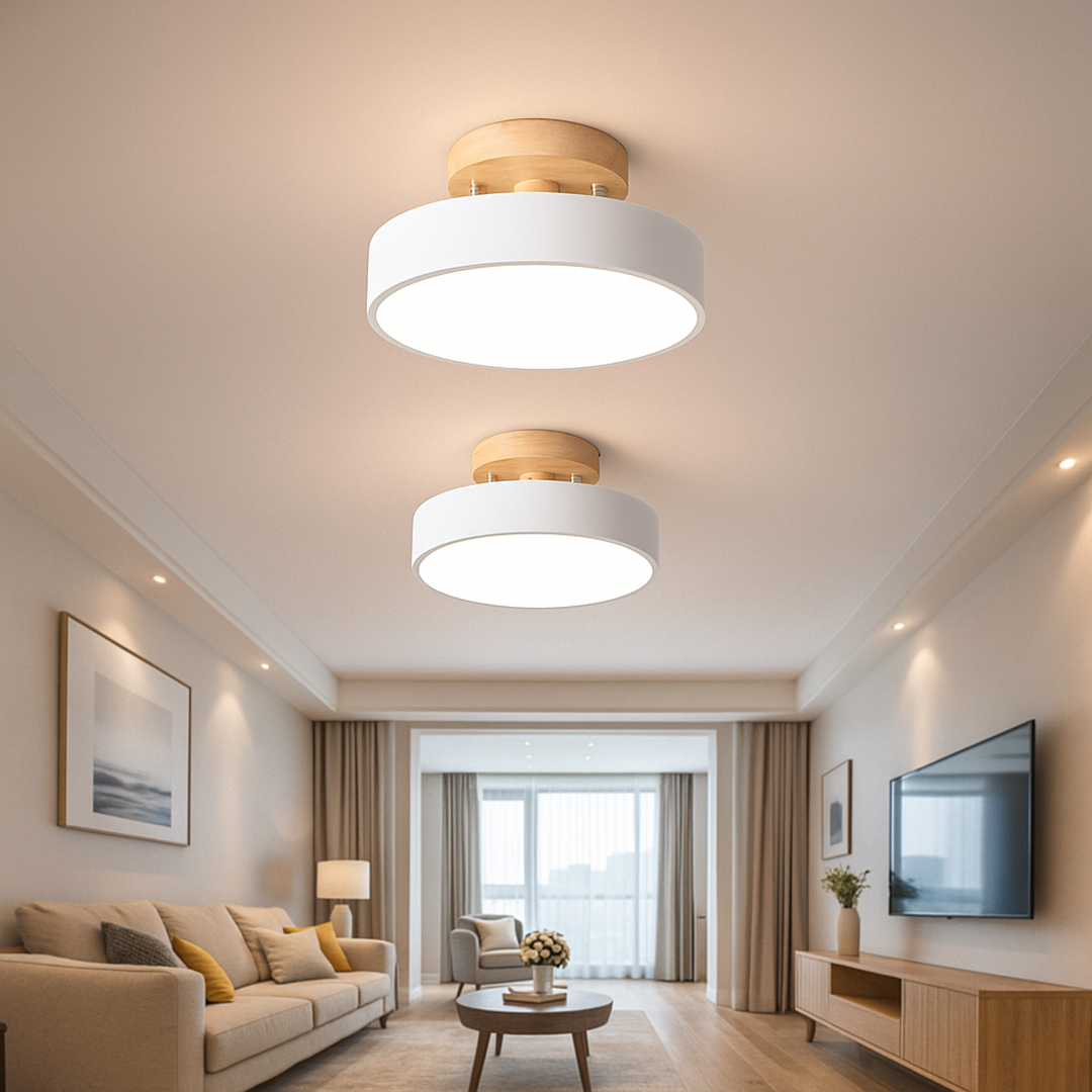 Skandynawska Okrągła Lampa Sufitowa LED | Nowoczesna