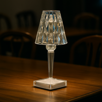 Diamentowa Lampa Stołowa LED | Kryształowa