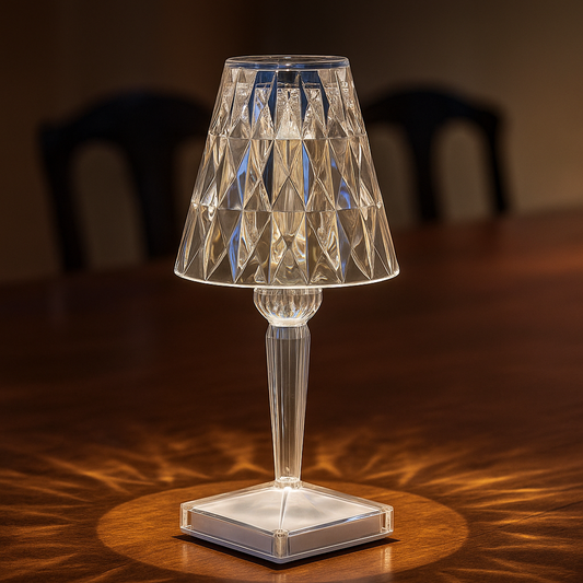Diamentowa Lampa Stołowa LED | Kryształowa