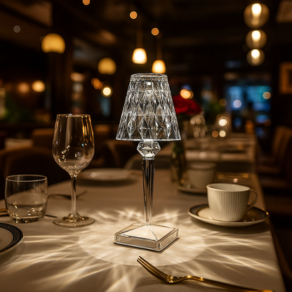 Diamentowa Lampa Stołowa LED | Kryształowa