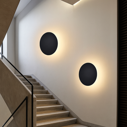 Okrągła Metalowa Lampa Ścienna LED | Nowoczesna