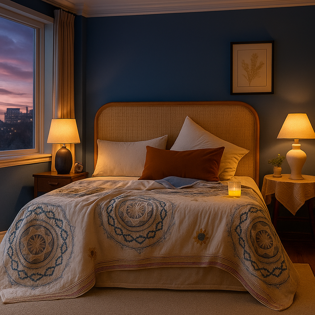 Koc Z Nadrukiem Mandali | Vintage