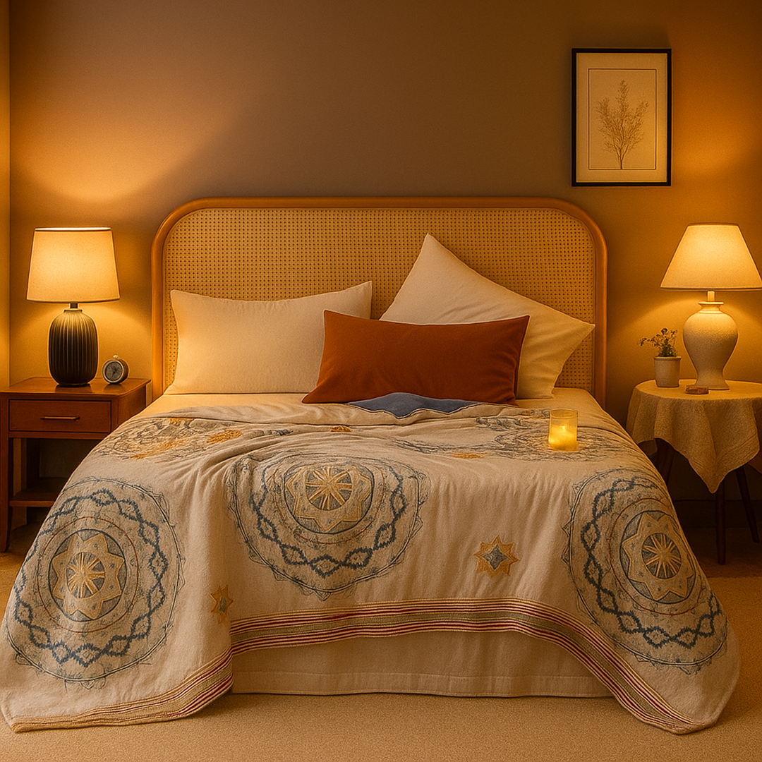 Koc Z Nadrukiem Mandali | Vintage