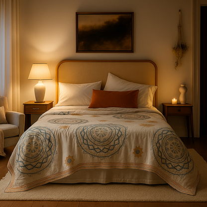 Koc Z Nadrukiem Mandali | Vintage