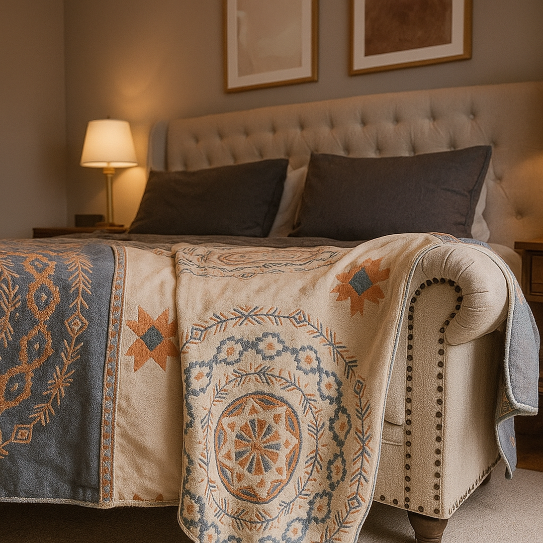 Koc Z Nadrukiem Mandali | Vintage