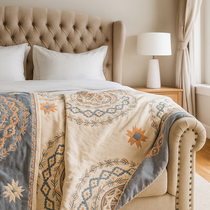 Koc Z Nadrukiem Mandali | Vintage