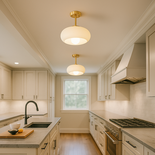 Szklana Okrągła Lampa Wisząca | Styl Retro