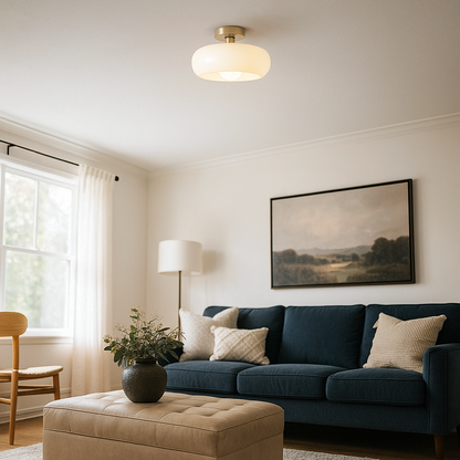 Szklana Okrągła Lampa Wisząca | Styl Retro