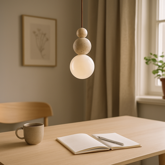 Nowoczesna Lampa Wisząca Z Trawertynu | Rustykalny Urok