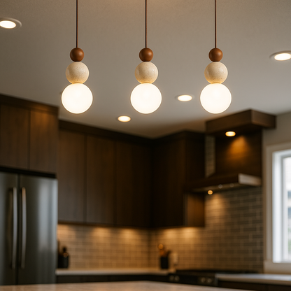 Nowoczesna Lampa Wisząca Z Trawertynu | Rustykalny Urok