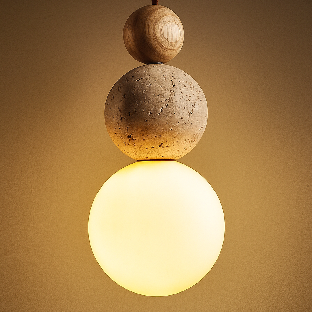 Nowoczesna Lampa Wisząca Z Trawertynu | Rustykalny Urok