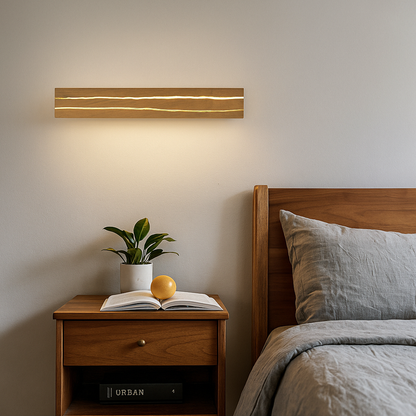 Nowoczesna Drewniana Lampa Ścienna | Unikalne Pęknięcie