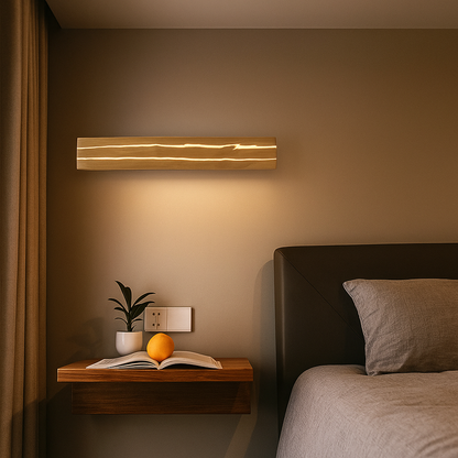 Nowoczesna Drewniana Lampa Ścienna | Unikalne Pęknięcie