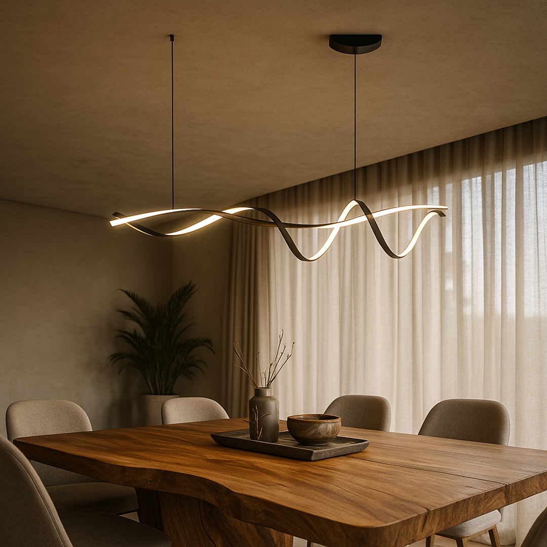 Czarny Żyrandol LED | Nowoczesny Design