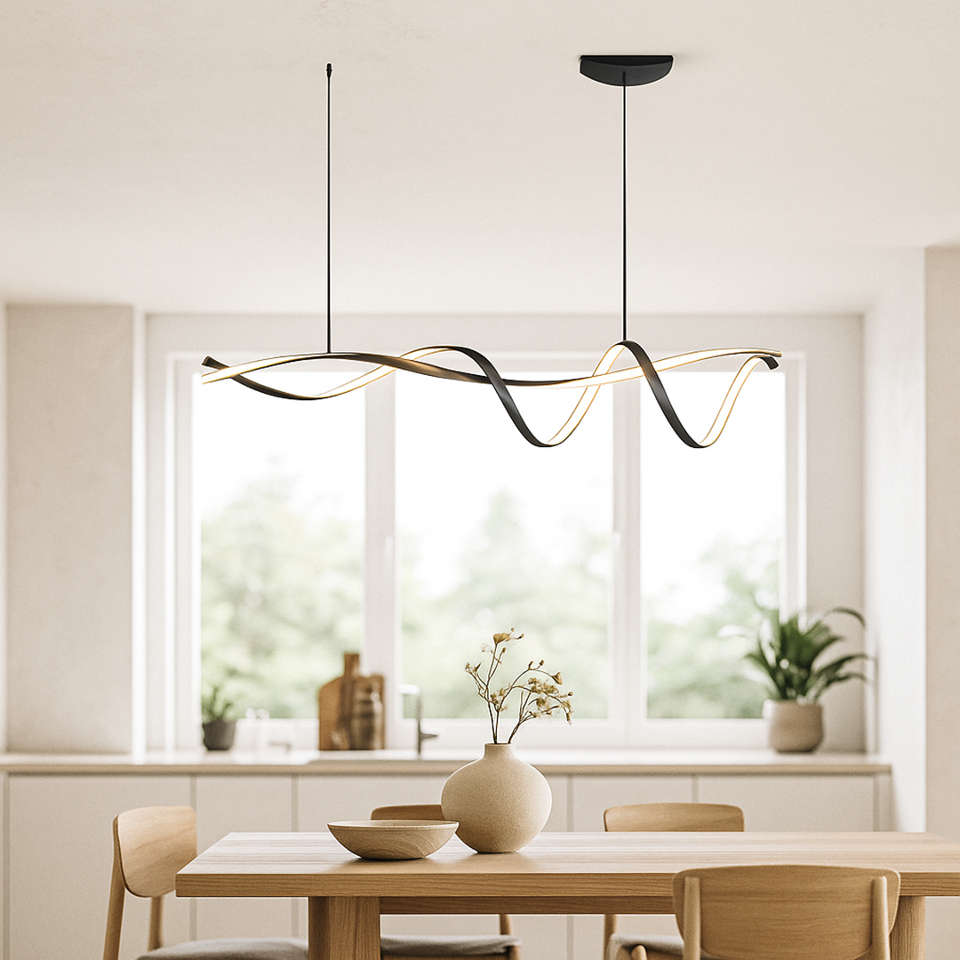 Czarny Żyrandol LED | Nowoczesny Design