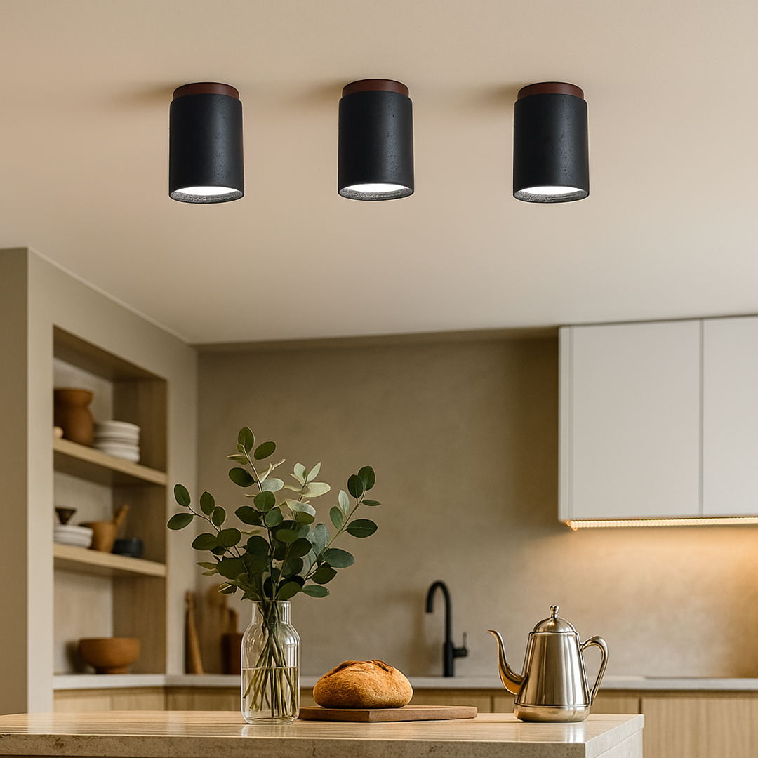 Lampa Sufitowa Z Kamiennym Wykończeniem | Nowoczesna