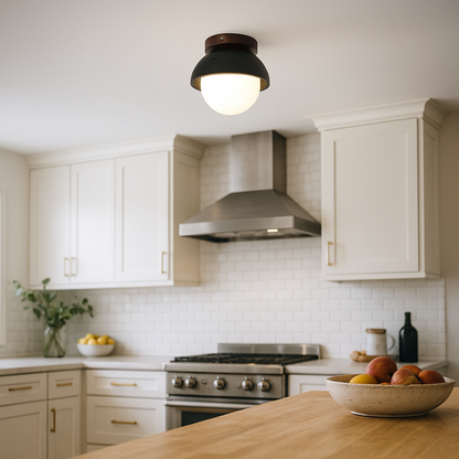 Lampa Sufitowa Z Kamiennym Wykończeniem | Nowoczesna