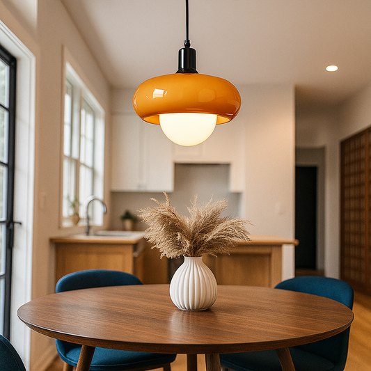 Szklana Lampa Wisząca Bauhaus | Kolor Kawowy