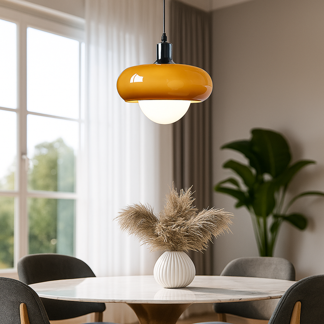 Szklana Lampa Wisząca Bauhaus | Kolor Kawowy