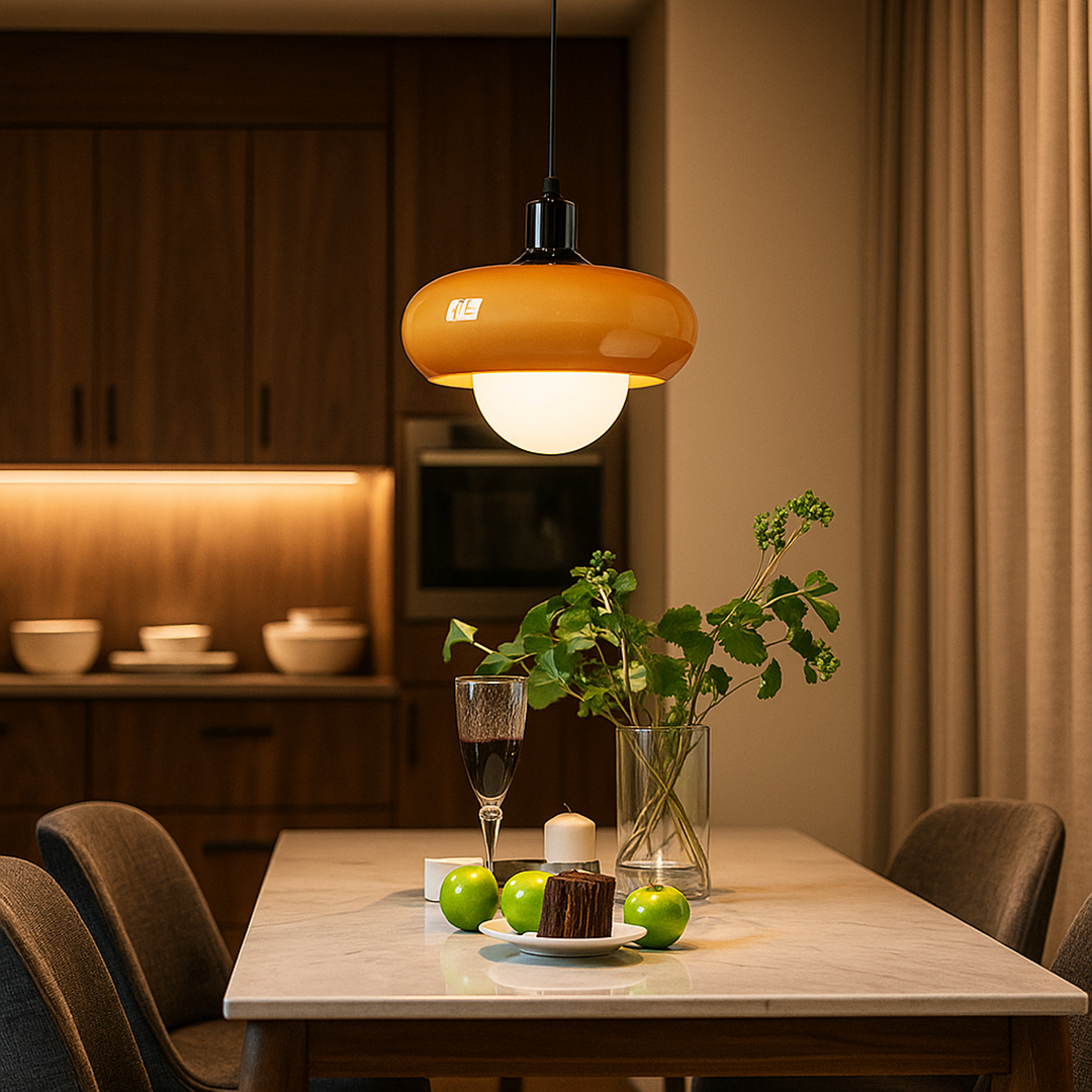 Szklana Lampa Wisząca Bauhaus | Kolor Kawowy