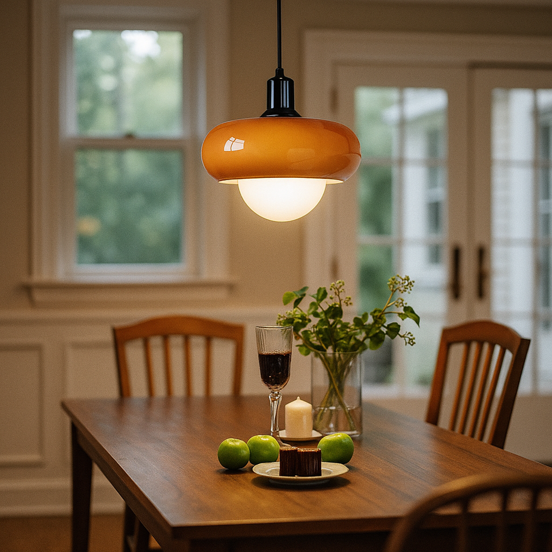 Szklana Lampa Wisząca Bauhaus | Kolor Kawowy