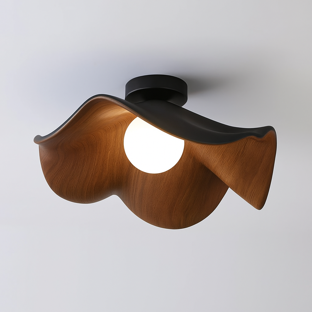 Nordycka Drewniana Lampa Sufitowa | Rzeźbiarska Forma