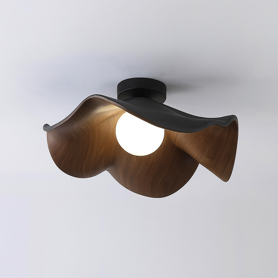 Nordycka Drewniana Lampa Sufitowa | Rzeźbiarska Forma