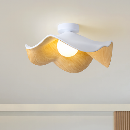 Nordycka Drewniana Lampa Sufitowa | Rzeźbiarska Forma