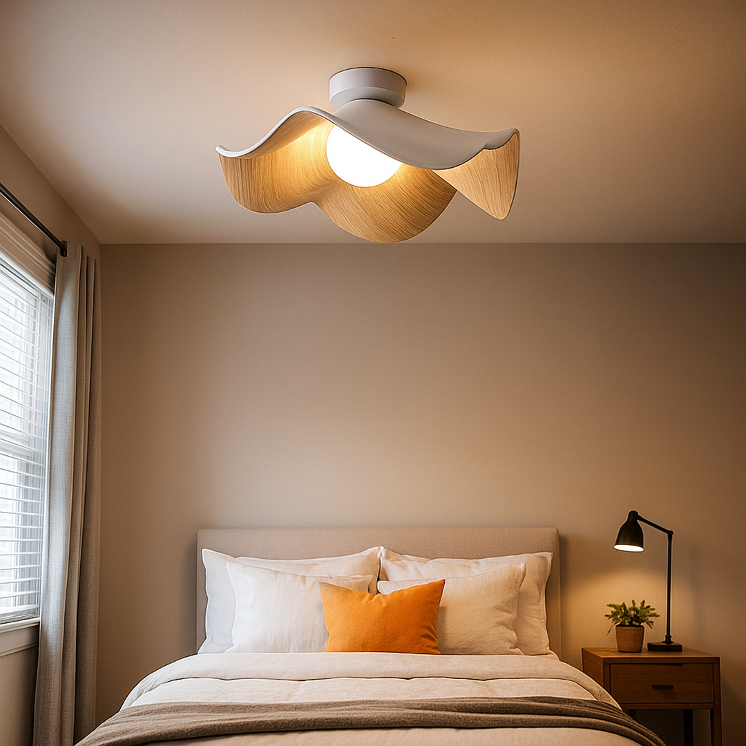 Nordycka Drewniana Lampa Sufitowa | Rzeźbiarska Forma