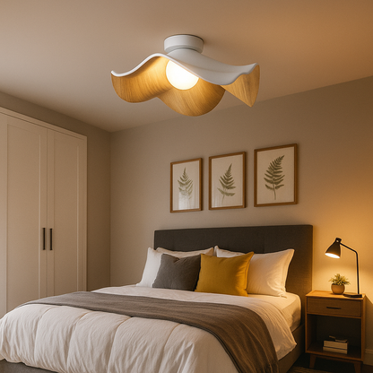 Nordycka Drewniana Lampa Sufitowa | Rzeźbiarska Forma