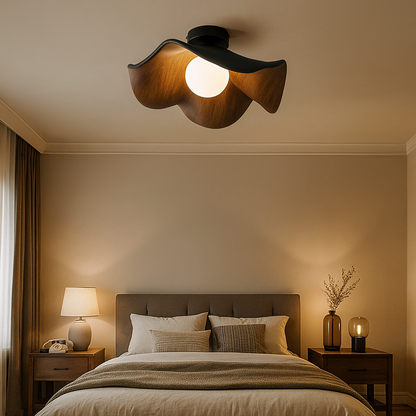 Nordycka Drewniana Lampa Sufitowa | Rzeźbiarska Forma