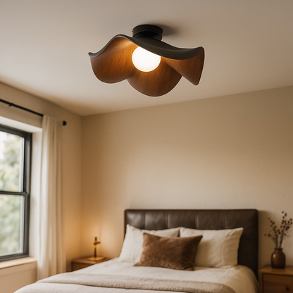 Nordycka Drewniana Lampa Sufitowa | Rzeźbiarska Forma