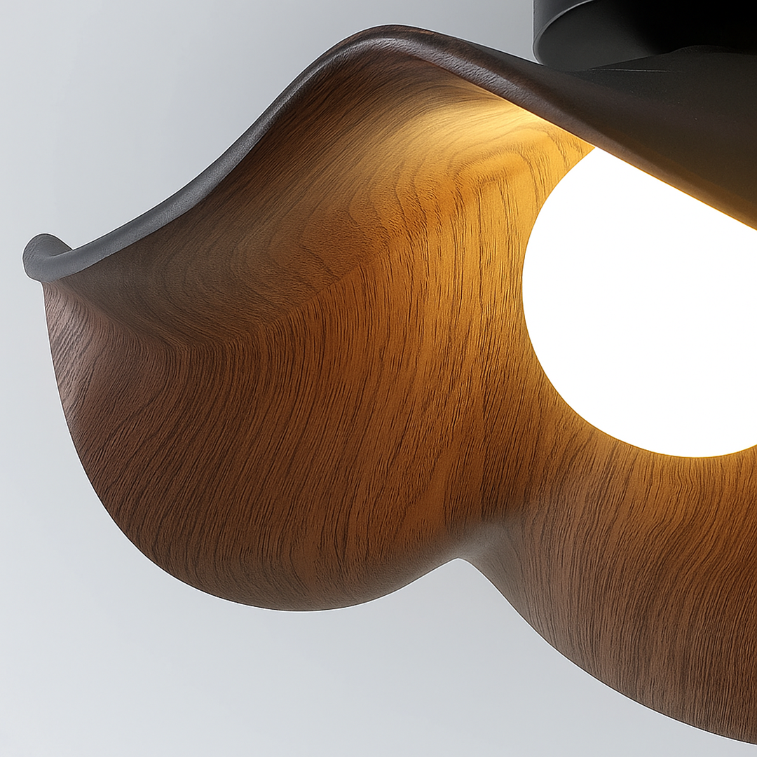 Nordycka Drewniana Lampa Sufitowa | Rzeźbiarska Forma