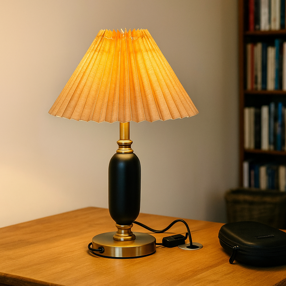 Metalowa Lampa Stołowa | Żelazo Tkanina