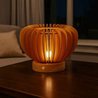 Drewniana Lampa Stołowa | Ładowalna