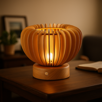 Drewniana Lampa Stołowa | Ładowalna