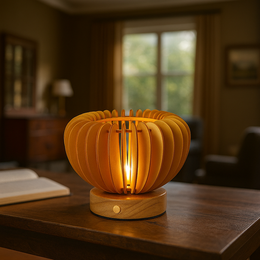 Drewniana Lampa Stołowa | Ładowalna