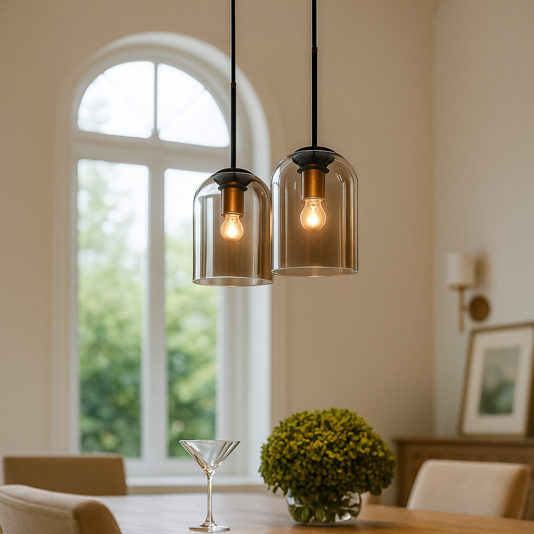 Podwójna Szklana Lampa Wisząca | Luksusowa