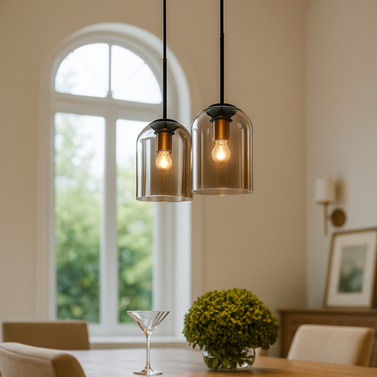 Podwójna Szklana Lampa Wisząca | Luksusowa