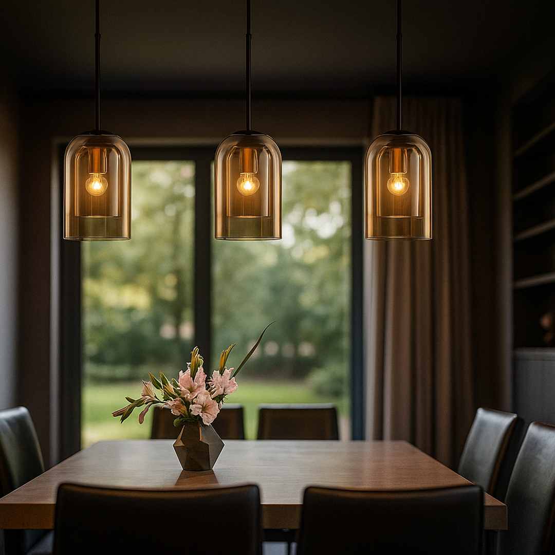 Podwójna Szklana Lampa Wisząca | Luksusowa