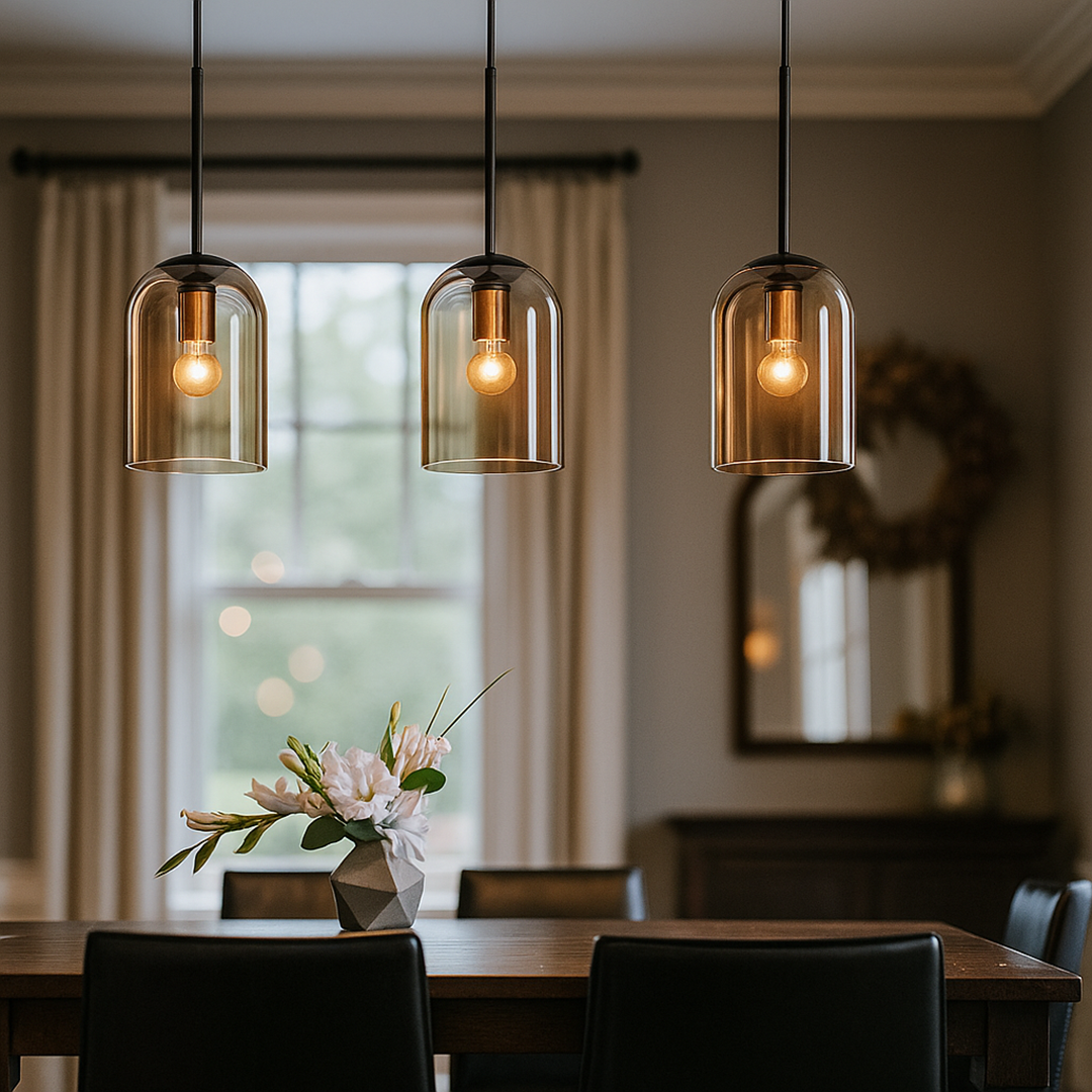 Podwójna Szklana Lampa Wisząca | Luksusowa