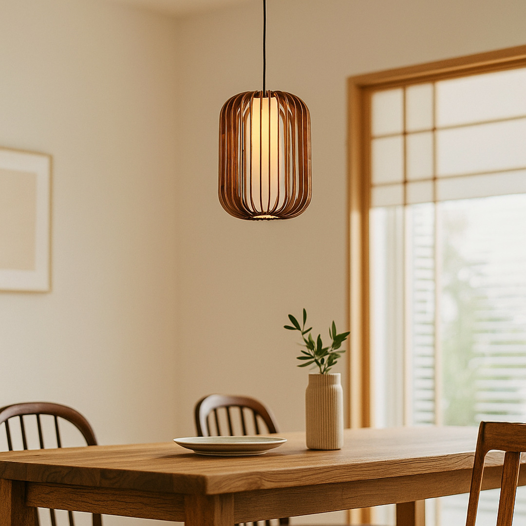 Drewniana Lampa Wisząca | Skandynawska Inspiracja