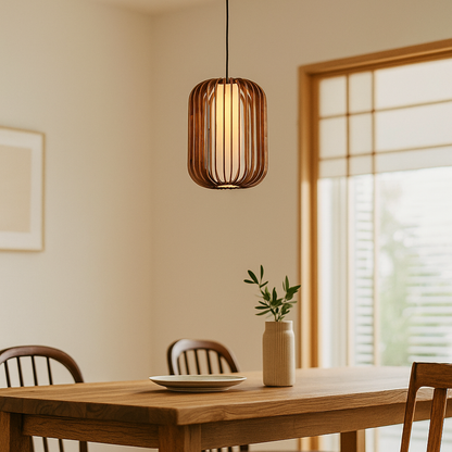 Drewniana Lampa Wisząca | Skandynawska Inspiracja