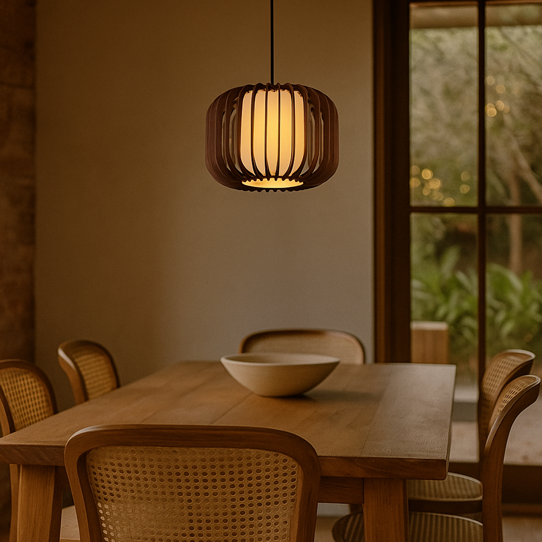 Drewniana Lampa Wisząca | Skandynawska Inspiracja