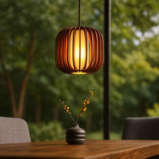 Drewniana Lampa Wisząca | Skandynawska Inspiracja