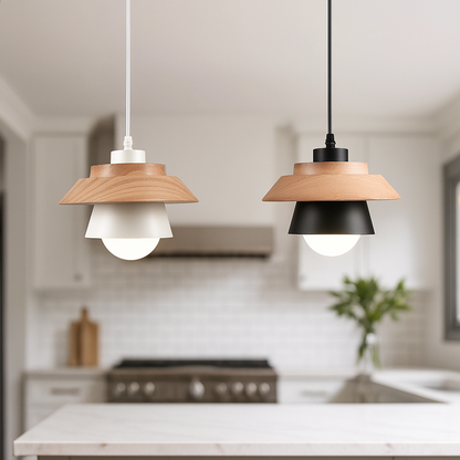 Metalowa Lampa Wisząca | Kamień I Drewno