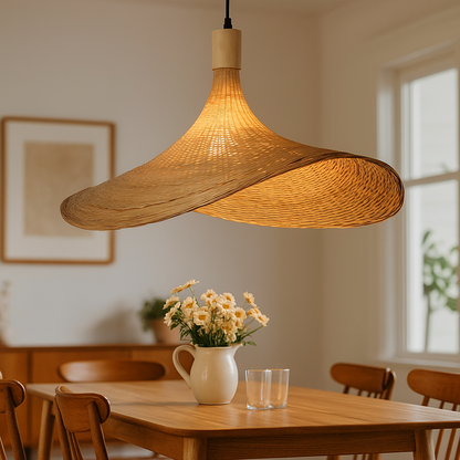 Rattanowa Lampa Sufitowa | Rustykalny Urok