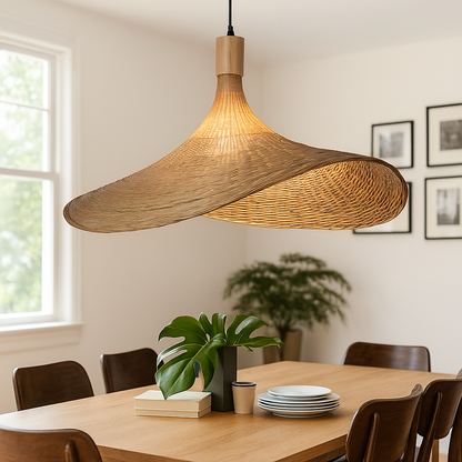 Rattanowa Lampa Sufitowa | Rustykalny Urok