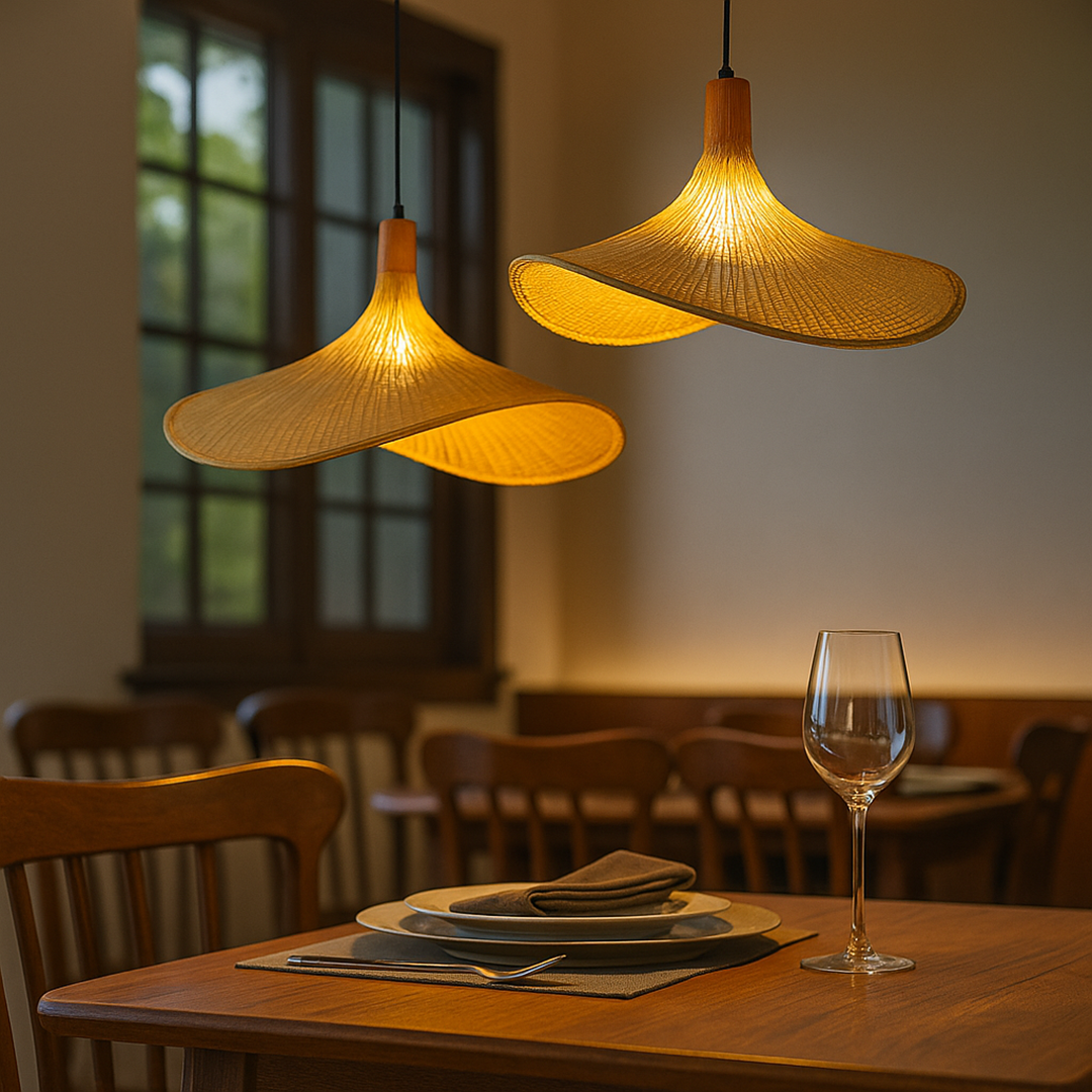 Rattanowa Lampa Sufitowa | Rustykalny Urok