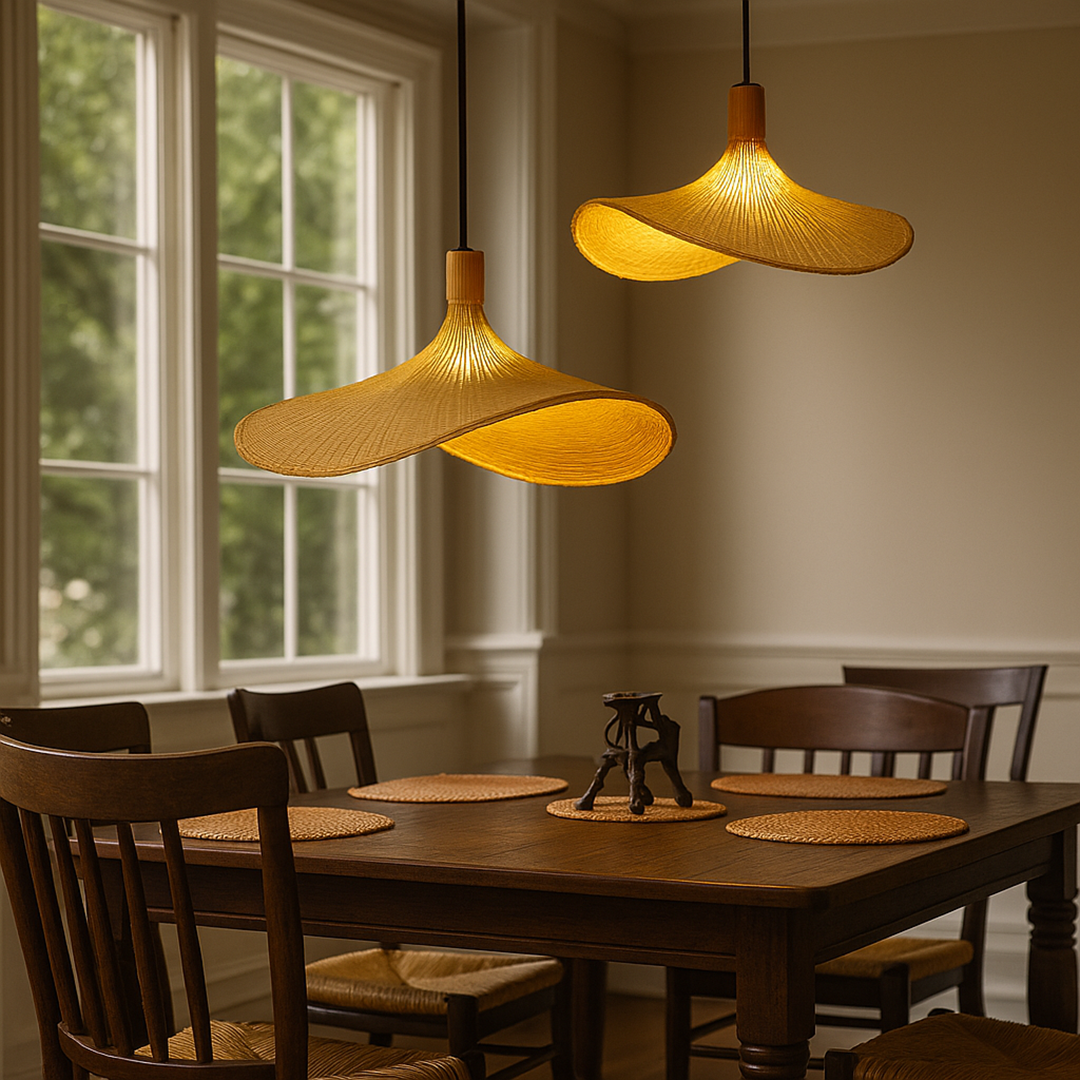 Rattanowa Lampa Sufitowa | Rustykalny Urok